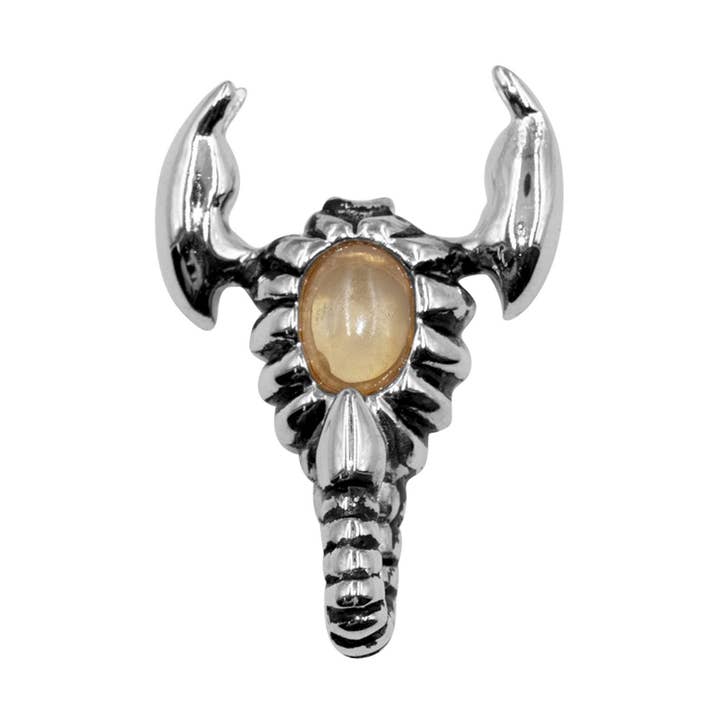 Hänge i rostfritt stål ”skorpion” med gul agat för wholesale av Bodywings