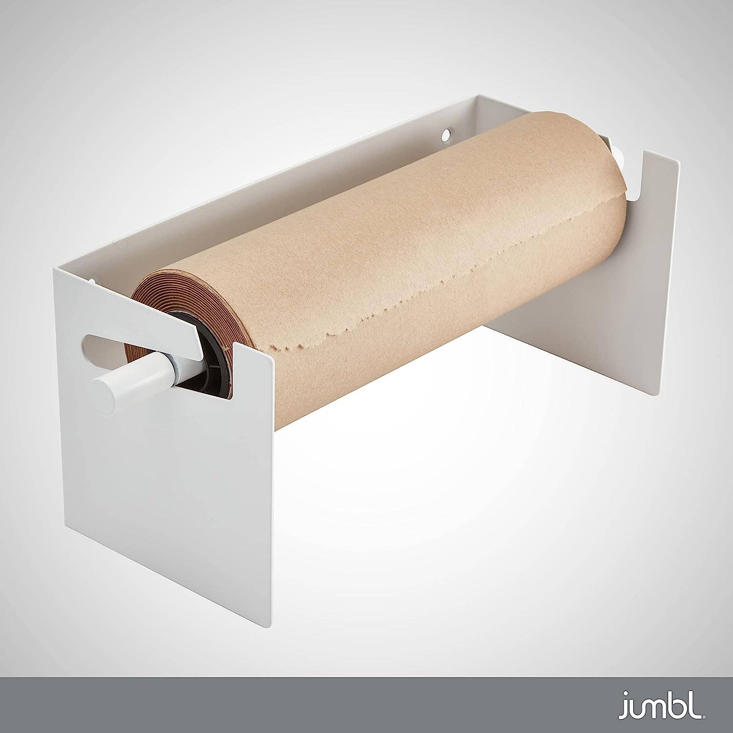 Jumbl – wholesale Paper towels – Wall Mounted Kraft Paper Dispenser with Cutter (White)1