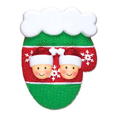 PolarX Ornaments - Wholesale Ornament - Mitten with Faces Family Personalized Ornament