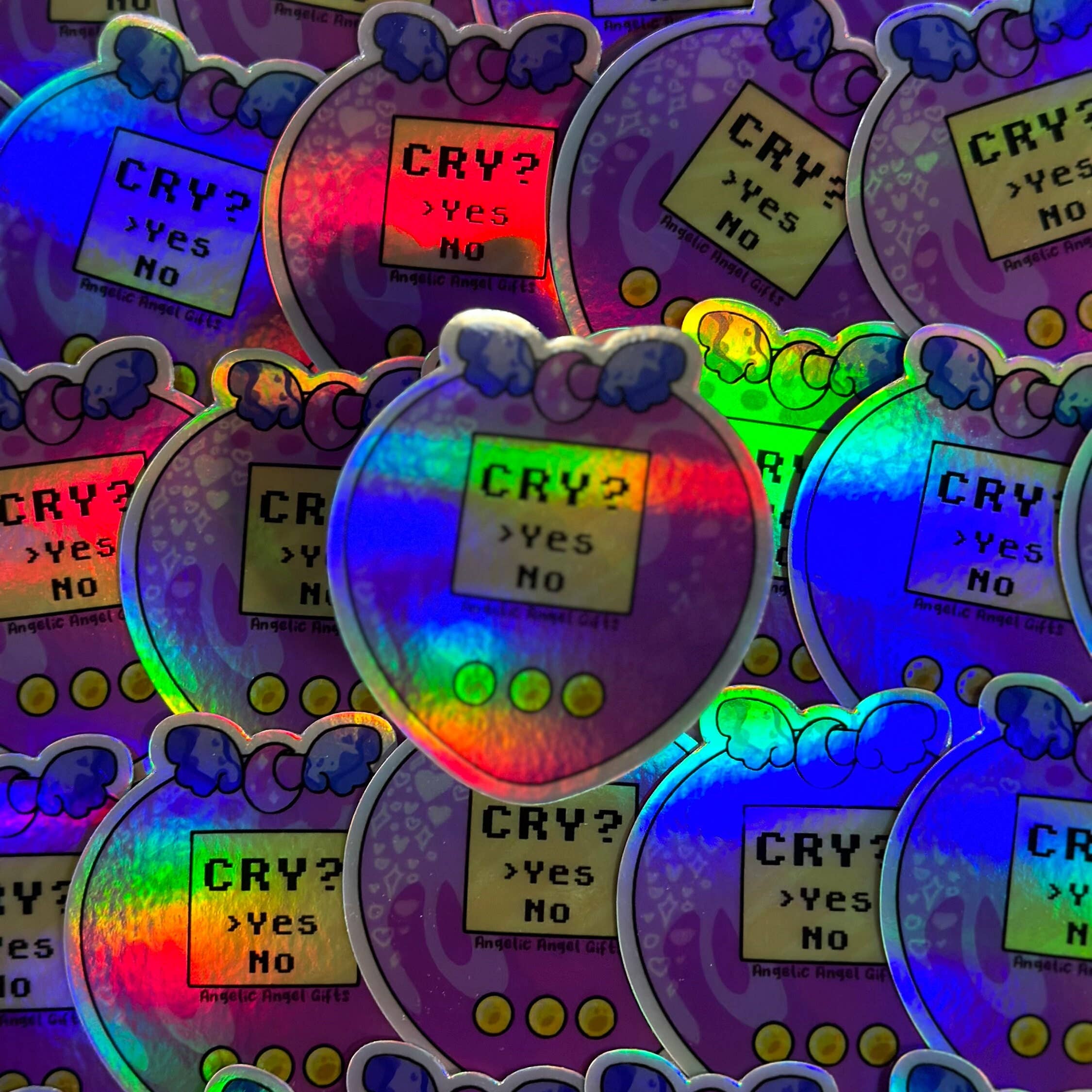 Angelic Angel Gifts - Wholesale Sticker - Retro Gamer Holographic Sticker For Water Bottle1