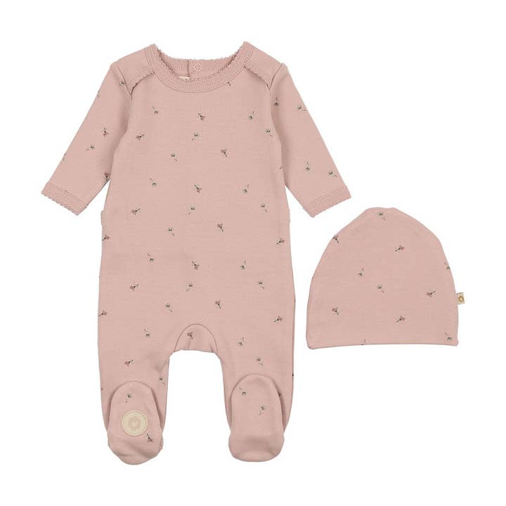 Ensemble grenouillère et bonnet à imprimé peluche, filles pour la vente par Mon Tresor Bebe
