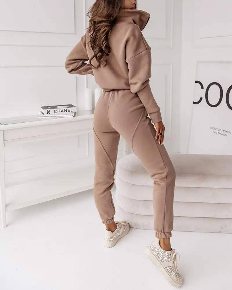 Queen Fashion - Wholesale Top & Skirt Set - Women's - Chic Half-Zip Lounge Set for Everyday Boutique Styling
10
