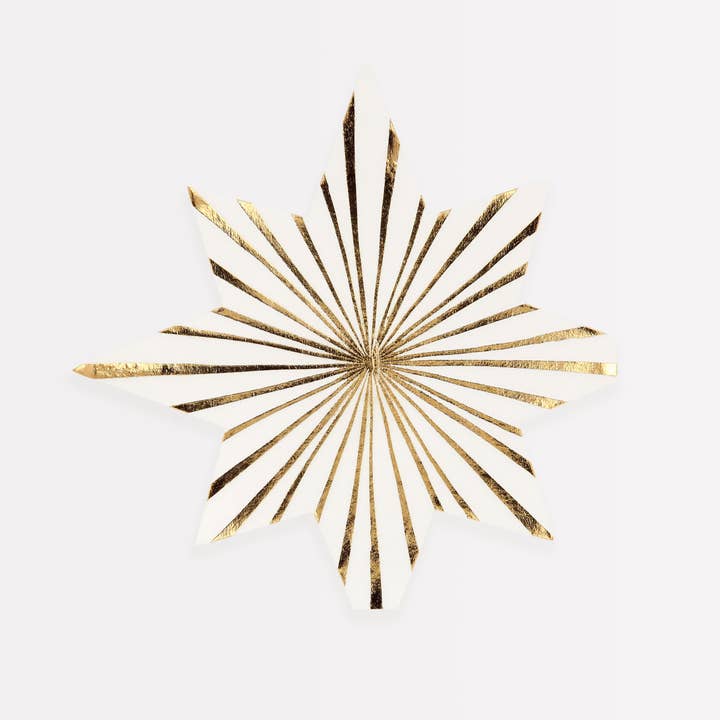 Meri Meri – wholesale Disposable napkin – Gold Stripe Star Napkins