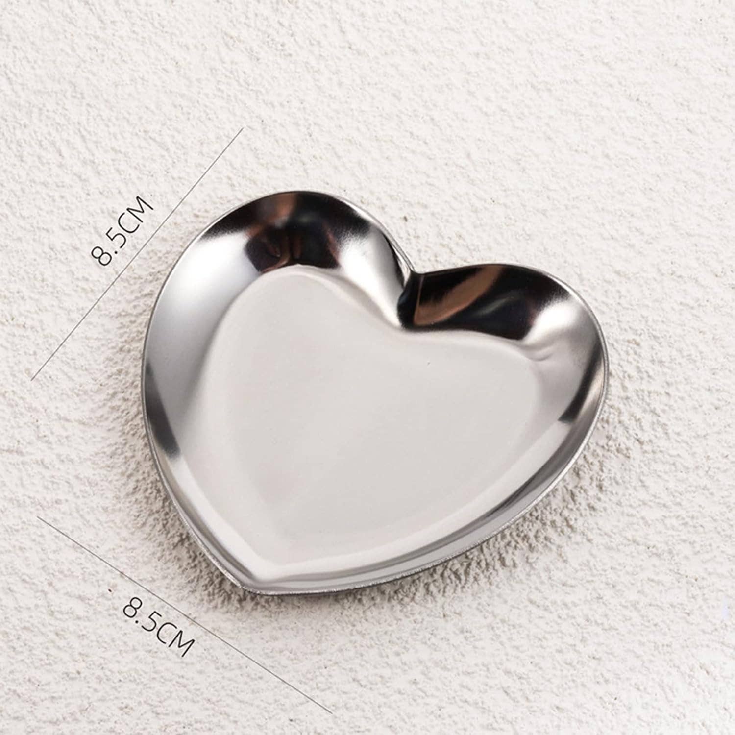 Magnifique Hearts - Wholesale Jewelry Dish - Cute Heart-Shaped Metal Trinket Tray – 3.5" x 3.4"3