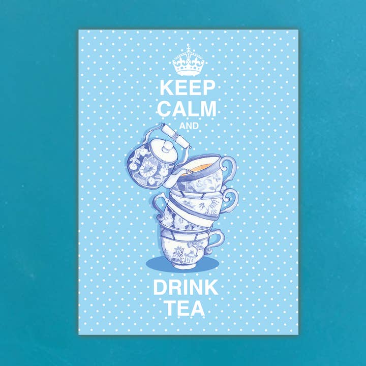 Keep Calm & drink Tea Postcards set of 12 for wholesale by Siobhan at april rose
