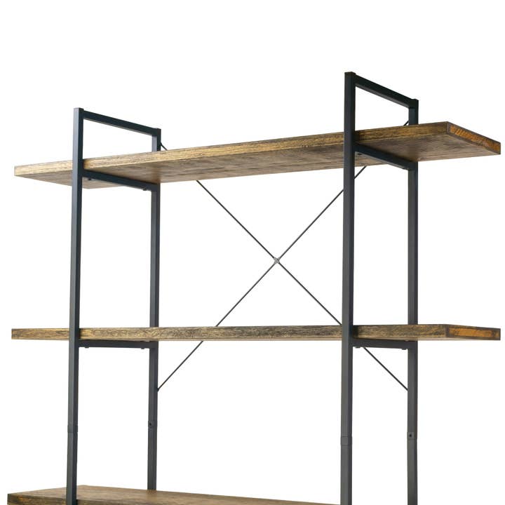 Glamour Home - Wholesale Free Standing Shelf - Amrit 84.5" Wood and Metal Etagere Bookcase Media Center5