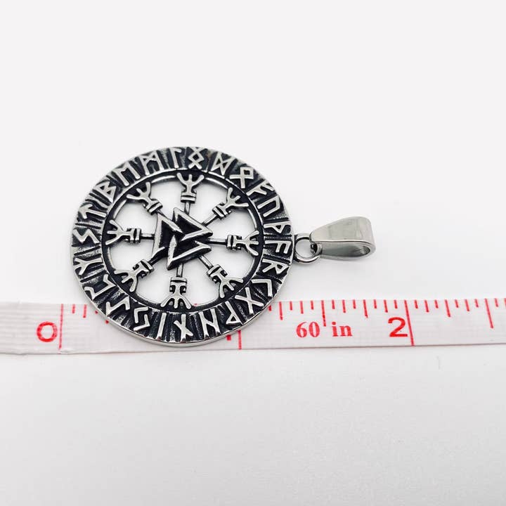 Mio Queena - Wholesale Craft Supplies - Valknut Runes Stainless Steel Charm Pendant - MJ/MNP2