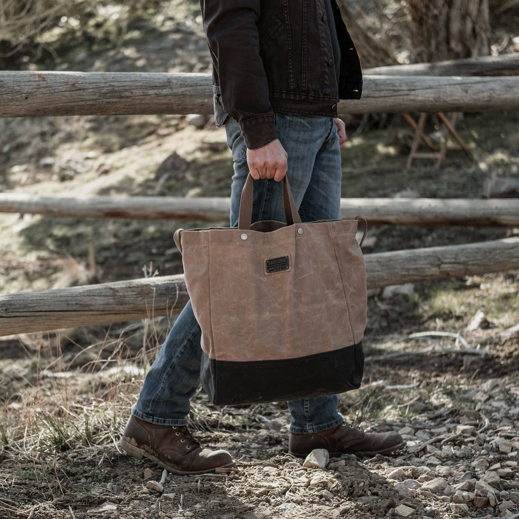 Barebones - Wholesale Tote Bag - Unisex - Neelum Oversized Tote Bag -Waxed Canvas Bag6