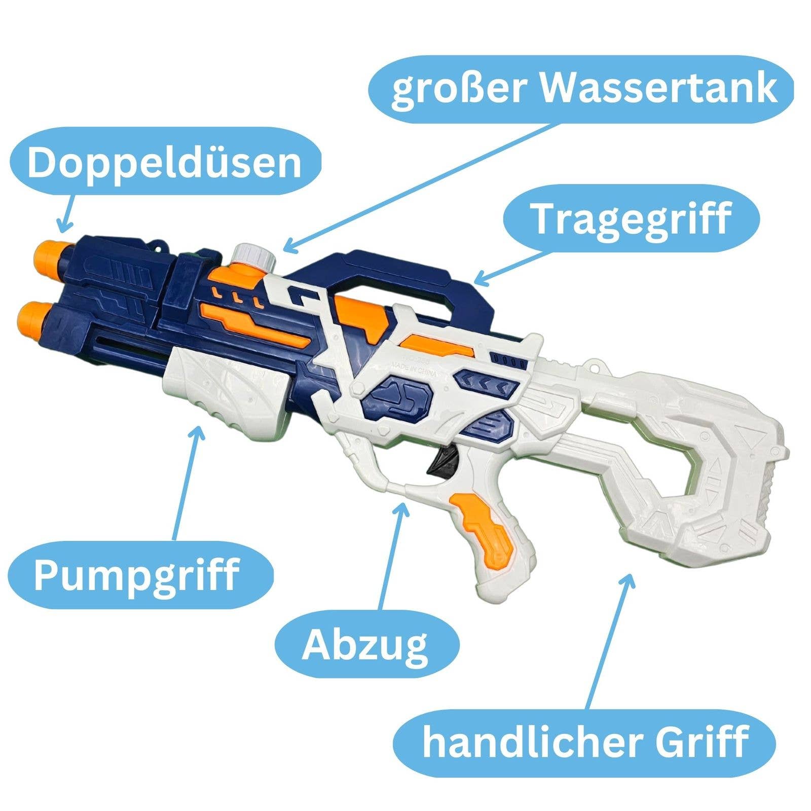 alldoro GmbH – Großhandel Klassisches Spielzeug – Kinder – Water Power Wasserpistole 60 cm, Reichweite 8 m, 530 ml3