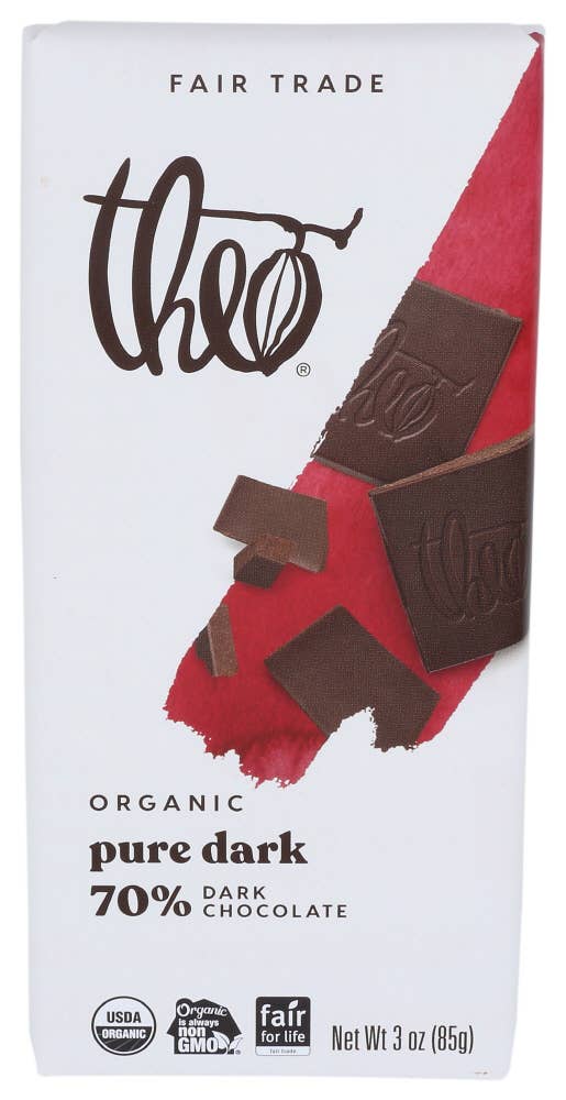 KeHE Distributors, LLC - Wholesale Chocolate Bar - Theo Chocolate Chocolate Bar Dark 70% 3 oz0