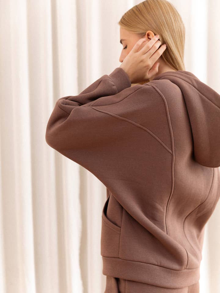 Azuri - Venta al por mayor Sudadera con capucha - Mujer - Sudadera de forro polar en color moca