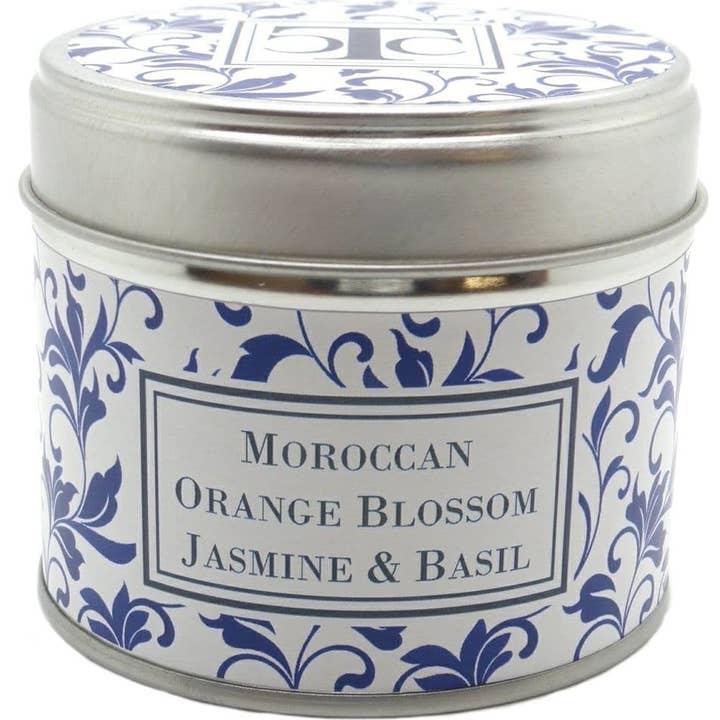 The Candle Company – Velas de viagem por atacado – Lata de vela perfumada de jasmim e manjericão de flor de laranjeira marroquina