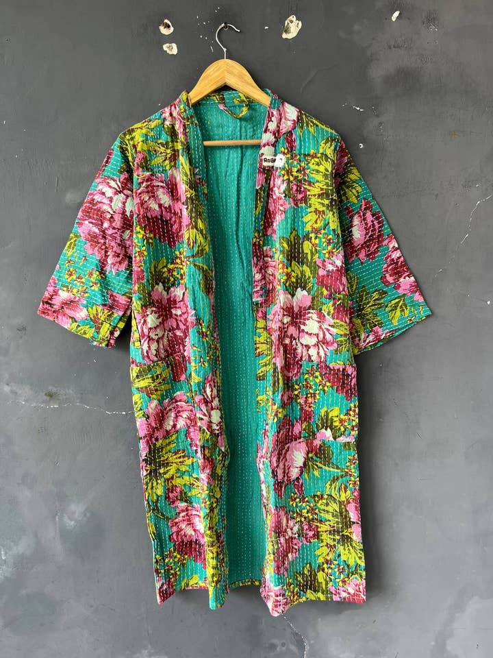 Bhawana Handicrafts - Vente Kimono – femme - Robes de chambre, veste, kimono, robe de nuit Kantha