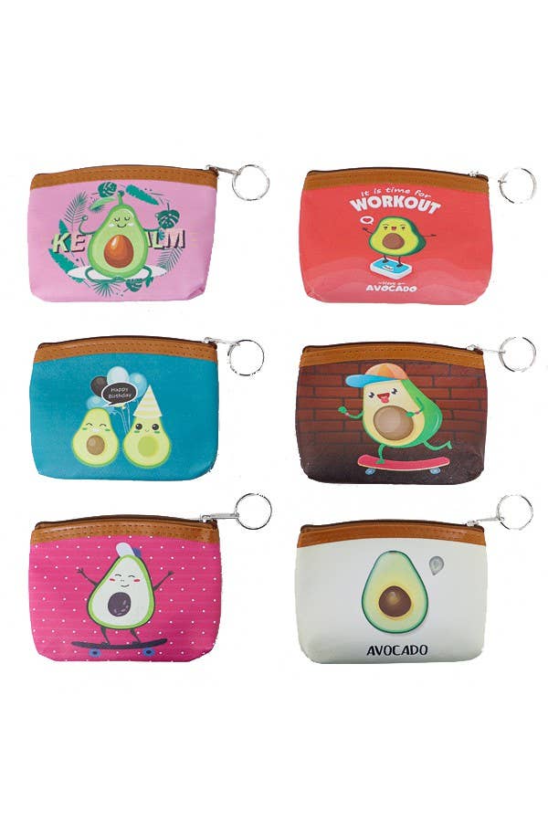 Cap Zone - Wholesale Coin Purse - Women's - Avocado PU Leather Zippered Coin Bag0
