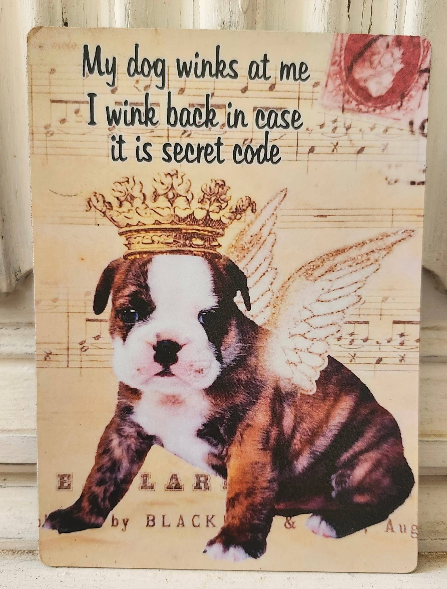 Little Heart Designs - Vente Aimants - Magnet Mon chien me fait un clin d'œil, je fais un clin d'œil en retour0