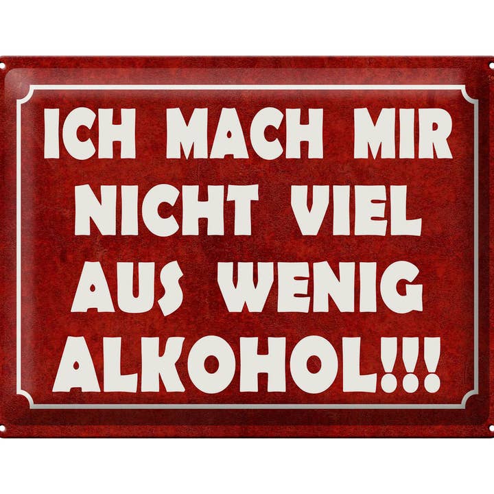Plåtskylt 30x40 cm Bryr mig inte mycket om lite alkohol för wholesale av Femer