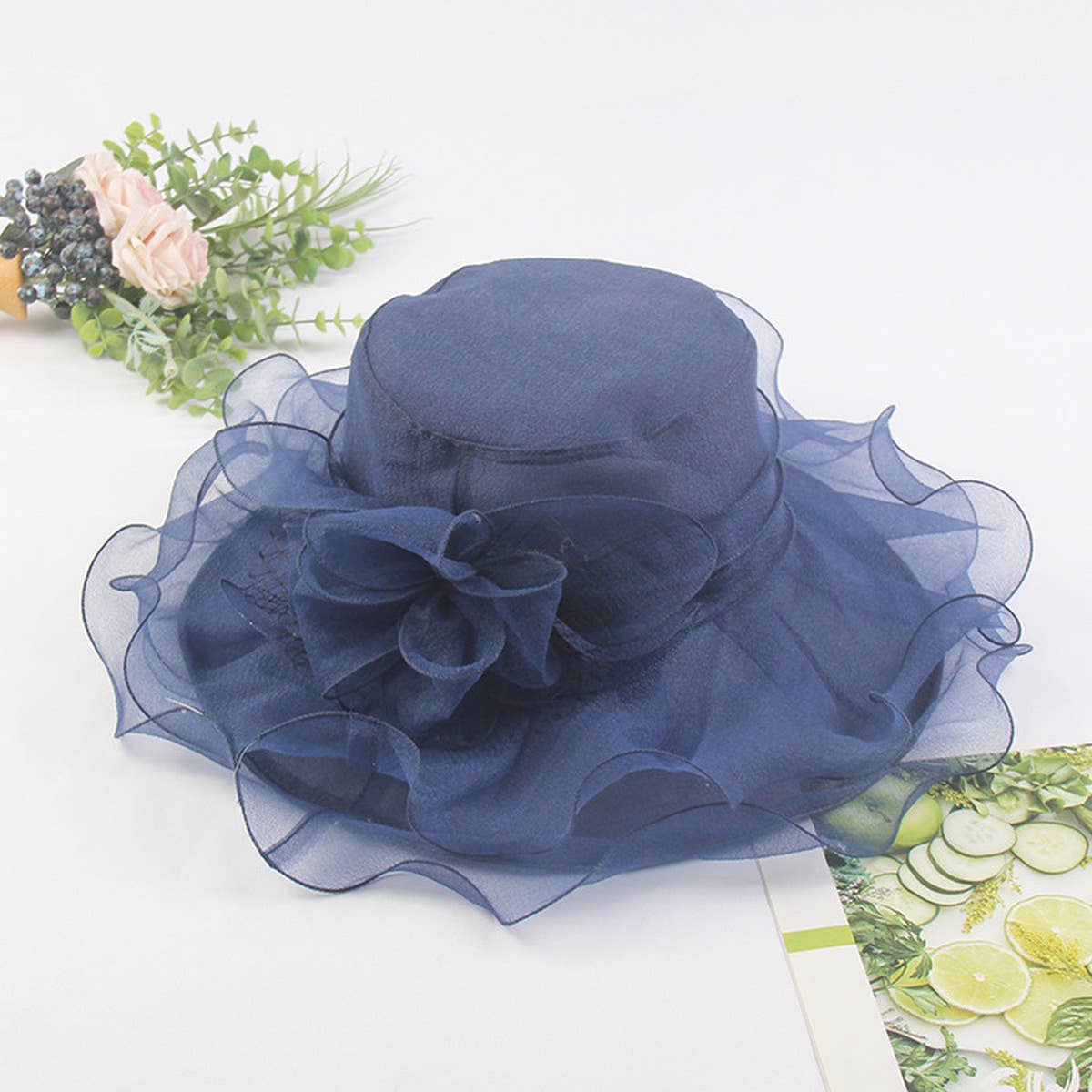 ACCITY - Wholesale Straw Hat - Women's - WOMEN NEW BEACH COVER FLOWER MESH HAT_CWAH12077