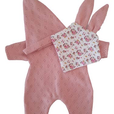 Maman Poule et Papa Coq – wholesale Dockkläder – Barn – Rosa filt och hatt pyjamas1