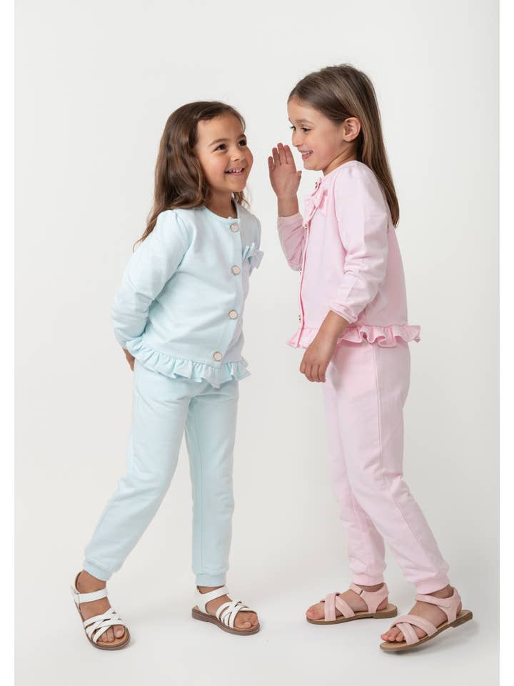 Caramelo Kids - Fashion Collection - Wholesale Top & Leggings Set - Kids - Elevated Essentials Pearl Bow Cardigan Set3