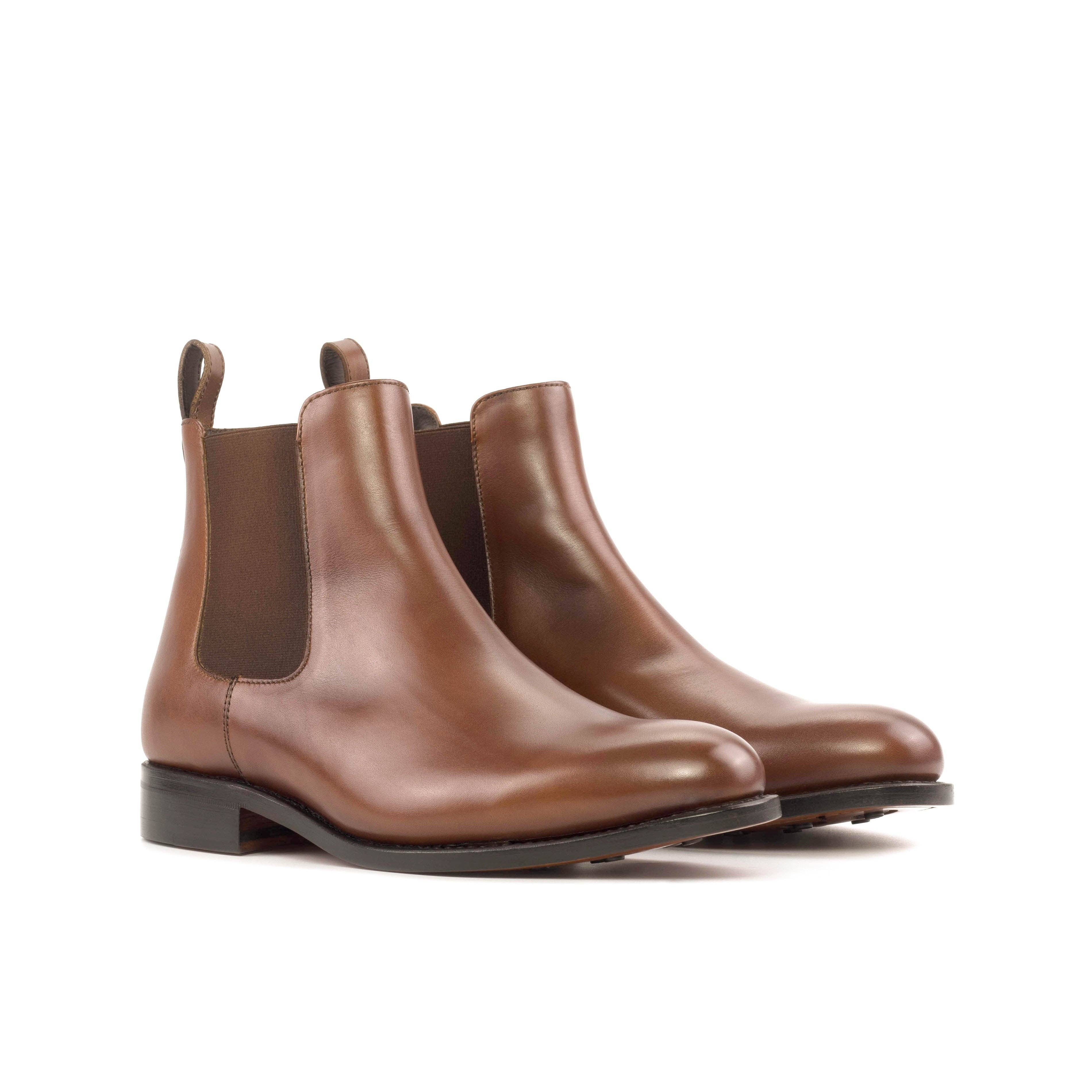 Monza Men's Italian Leather Chelsea Boot in Med Brown for wholesale on Faire1