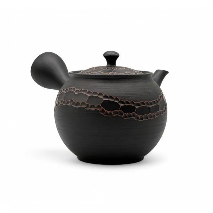 Inoue Tea - Vendita all'ingrosso Teiere - Uroko Black Tokoname-yaki Kyusu - Teiera giapponese1