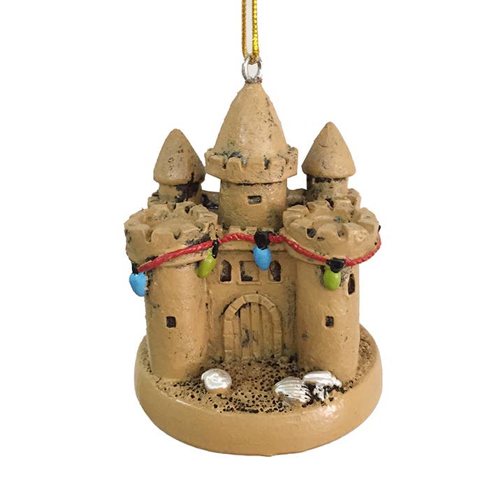 Sand Castle 2.5" Resin Christmas Ornament for wholesale by CB Home Collection