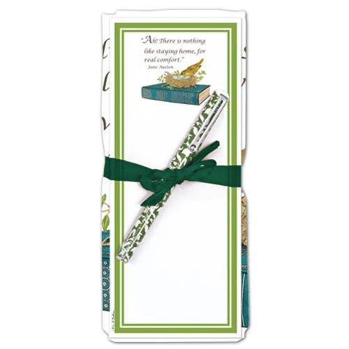 Flour Sack Towel & Magnetic Note Pad Set U26-507A Ah! There for wholesale by Alice's Cottage