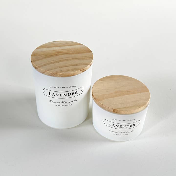 Wondery Mercantile - Wholesale Jar/Filled Candle - Lavender Aromatherapy Spa Candle | Lavender, Eucalyptus1