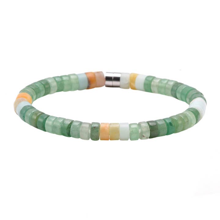 Pulseira de contas heishi aventurina verde por atacado de SIXTY STONES
