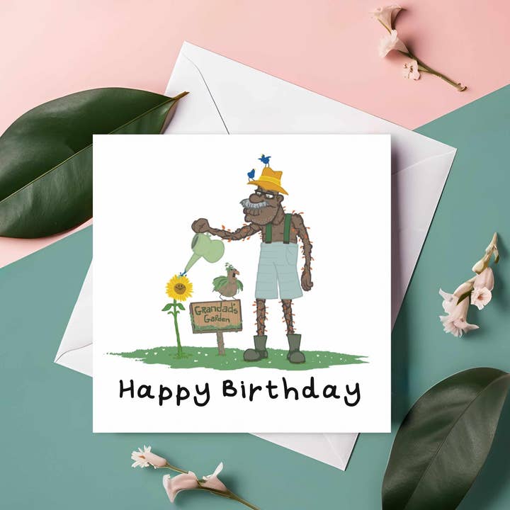 Gardening Grandad Birthday Card: Twig Design, Grandpa Gift for wholesale by Rebecca Gladys