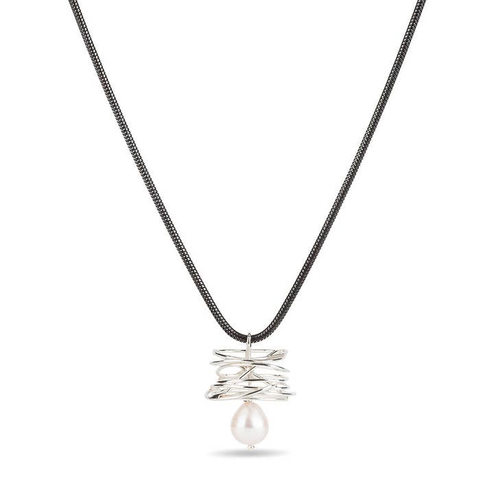 Pearl-in-a-Nest Necklace for wholesale by Uncommon Threads Studio