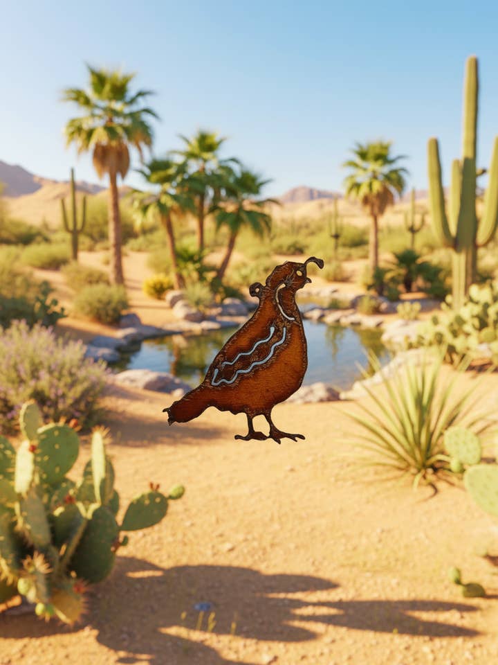 Quail Southwest Arizona Texas New Mexico Desert Ornament for wholesale by Universal Ironworks USA