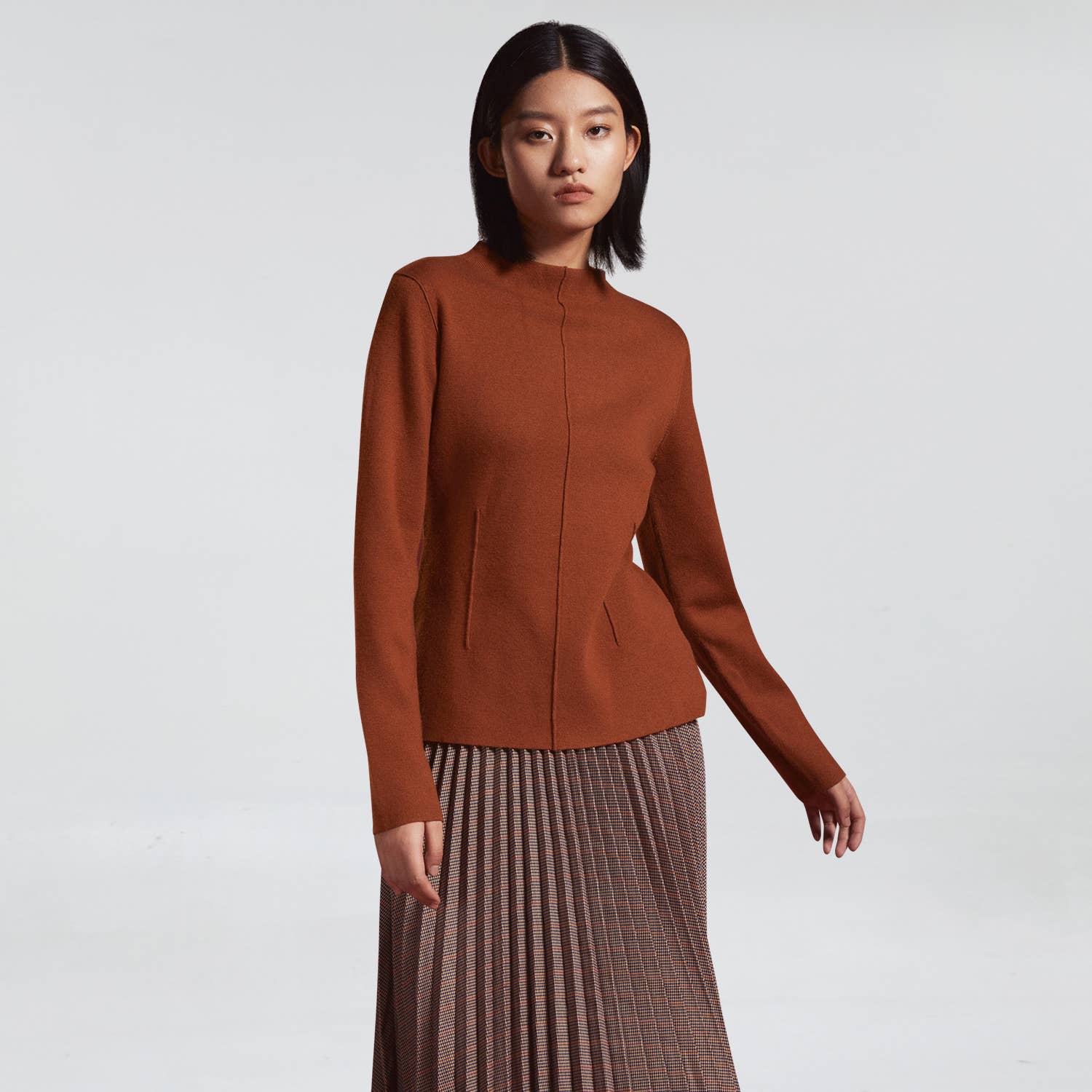 Smart and Joy – wholesale Knitted jumper – Women′s – Sweater with embossed lines0