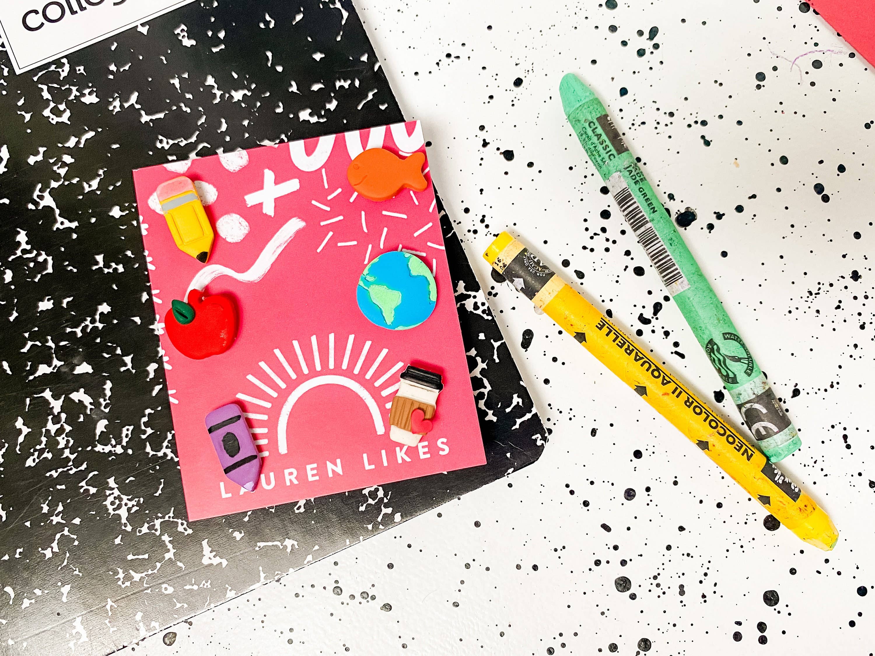 Lauren Likes Art - Wholesale Stud/Post Earrings - Polymer Clay Colorful Apple Teacher Stud Earrings4