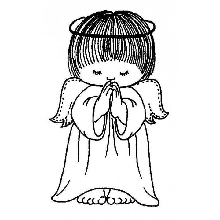 Praying Angel Cling Rubber Stamp By Judikins for wholesale by Stamp Addicts