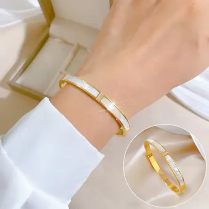 Gooddiy - Wholesale Cuff Bracelet - Block Titanium Steel Plating Gold Plated Bangle wholesale1