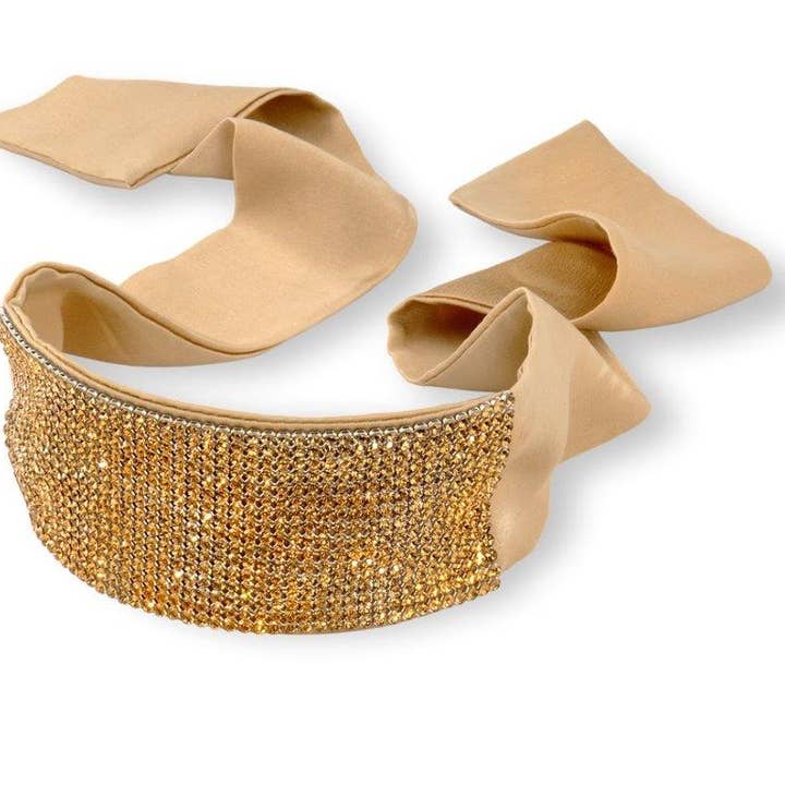 Choker 'Diva' van mesh met zijde en Swarovski stenen voor wholesale door Crocus