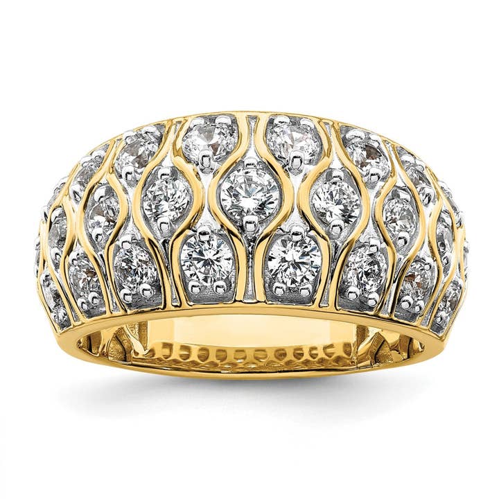 14k Yellow Gold Lab Grown Diamond Cluster Ring 0.33 ct for wholesale by Fine Diamond