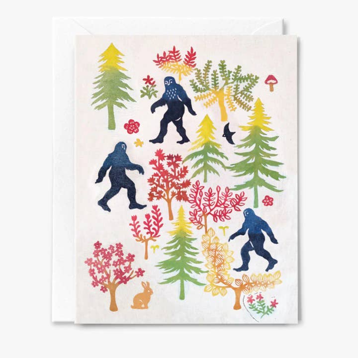 Carte de vœux "Sasquatch", A2, lot de 6 - Erika Harada pour la vente par Apricity Press