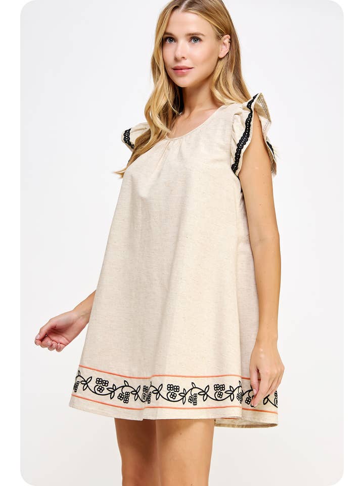 Strut & Bolt – Vestido - Mulher por atacado – Mini vestido bordado de manga flutter5