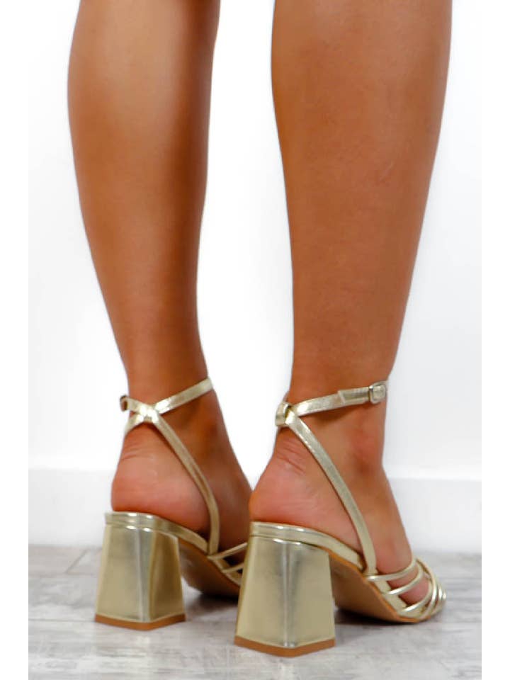 Gold Knot Block Heels for wholesale on Faire