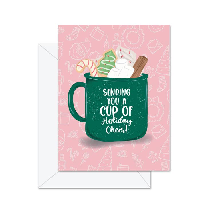 Sending You A Cup Of Holiday Cheer - Greeting Card for wholesale by Jaybee Design