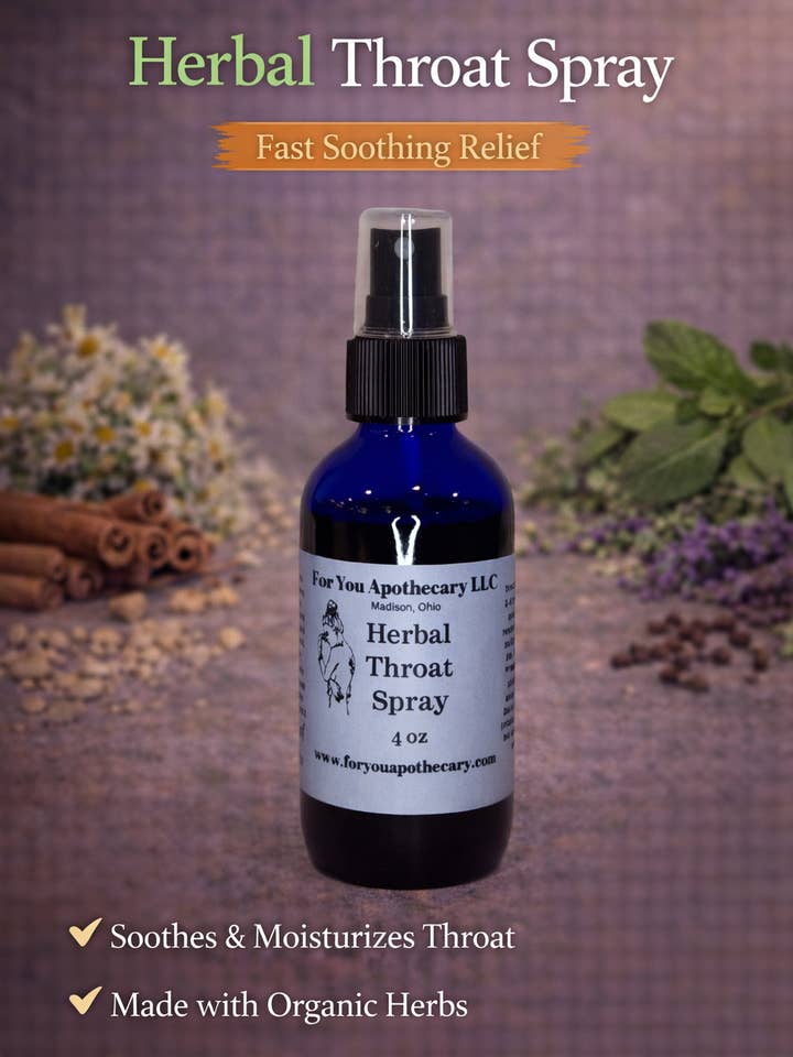 Herbal Throat Spray for wholesale by For You Apothecary LLC