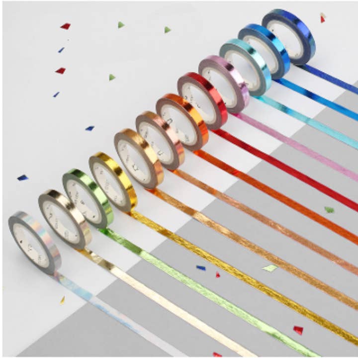 Journal Junkies - Wholesale Washi Tape - Metallic Colours | Thin Washi Tape