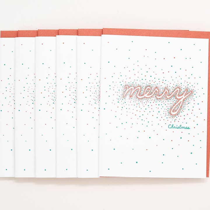 Carte typographique Merry Christmas Dots - Coffret - Empreint pour la vente par Helen Edna