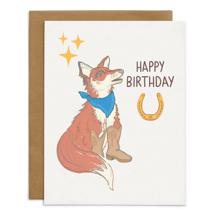 Western Birthday Fox for wholesale by Starfangled Press