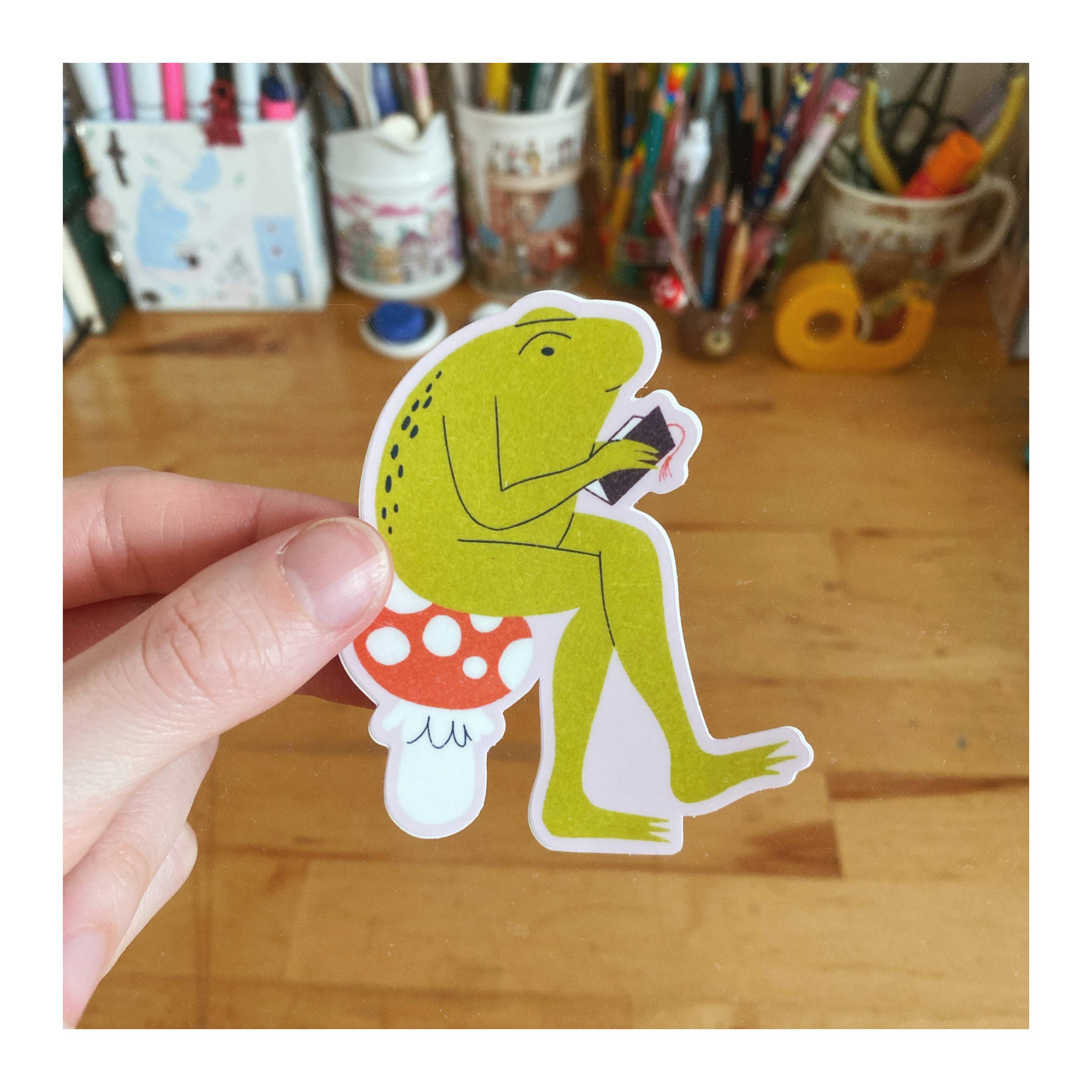 Sydney Warnes - Wholesale Sticker - Reading Frog Sticker