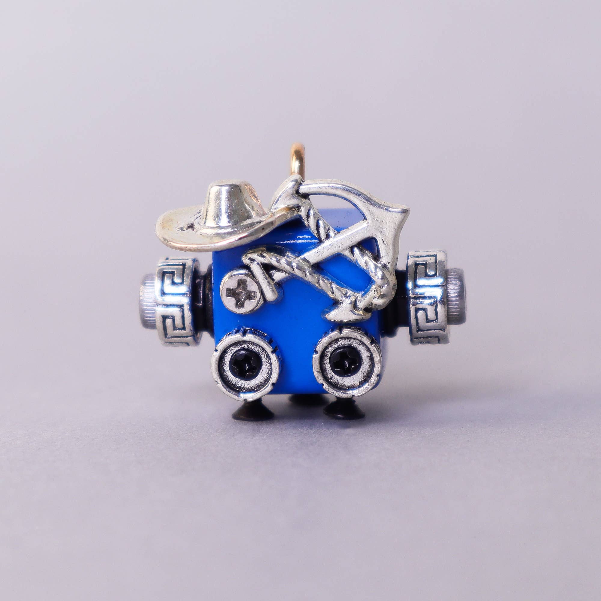 Kitsville - Wholesale Keychain - Unisex - Handcrafted Wooden Bot Necklace, Keychain, or Mini Decor0