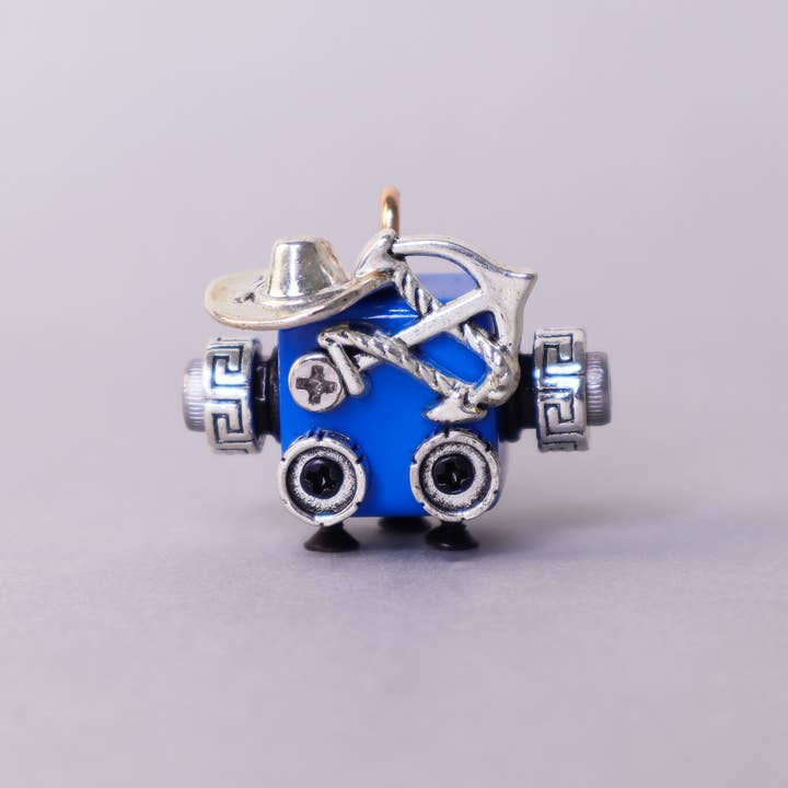 Kitsville - Wholesale Keychain - Unisex - Handcrafted Wooden Bot Necklace, Keychain, or Mini Decor