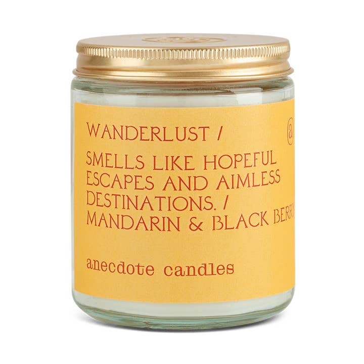 Wanderlust Candle (Mandarin & Black Berry) Candle for wholesale by Anecdote Candles